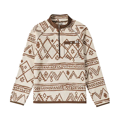 TNF Casual Full-Zip Printed High-Neck Jacket in Khaki NF0A5GL4-2AJ