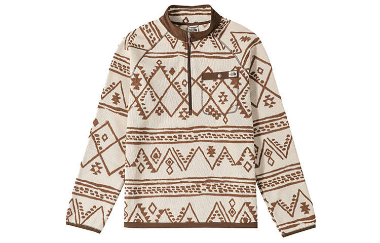 TNF Casual Full-Zip Printed High-Neck Jacket in Khaki NF0A5GL4-2AJ 圖 2