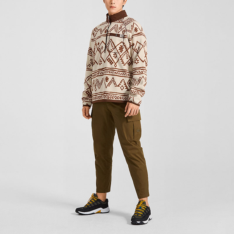 TNF Casual Full-Zip Printed High-Neck Jacket in Khaki NF0A5GL4-2AJ 圖 4