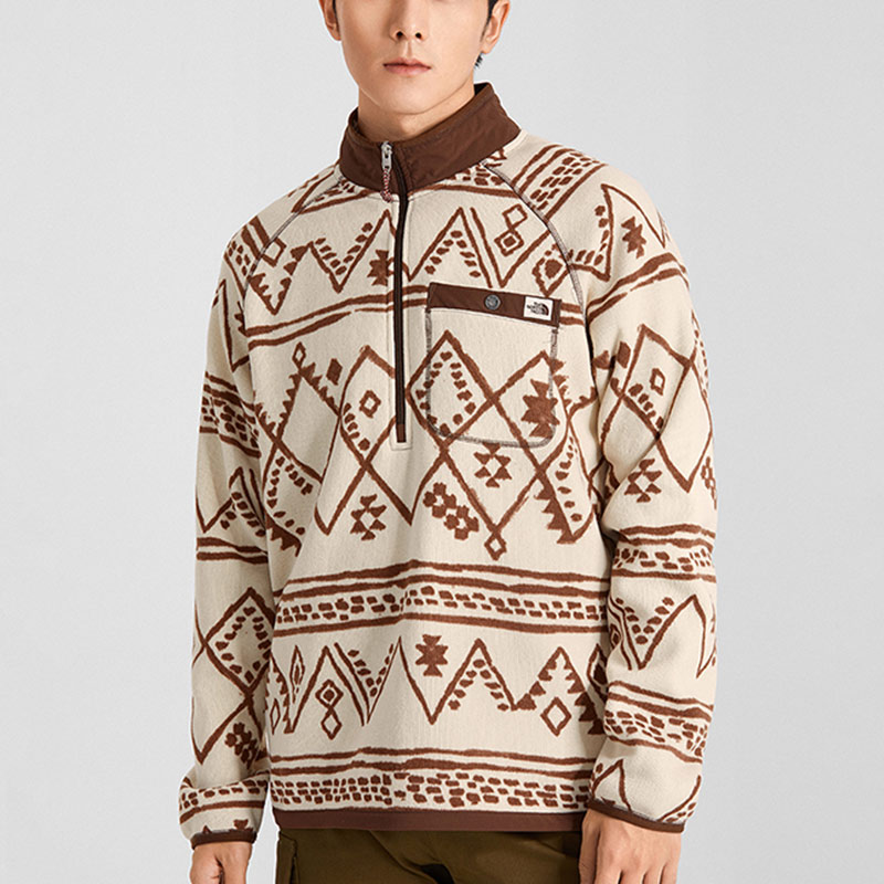 TNF Casual Full-Zip Printed High-Neck Jacket in Khaki NF0A5GL4-2AJ 圖 5