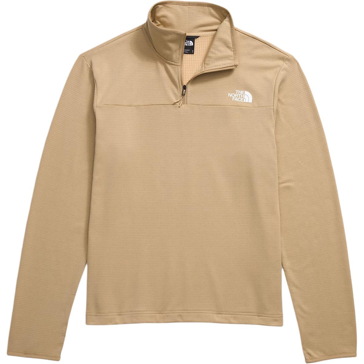 TNF Cedar Trail Grid 1/4 Zip Lightweight Breathable Sweater Khaki NF0A8AZE-LK5