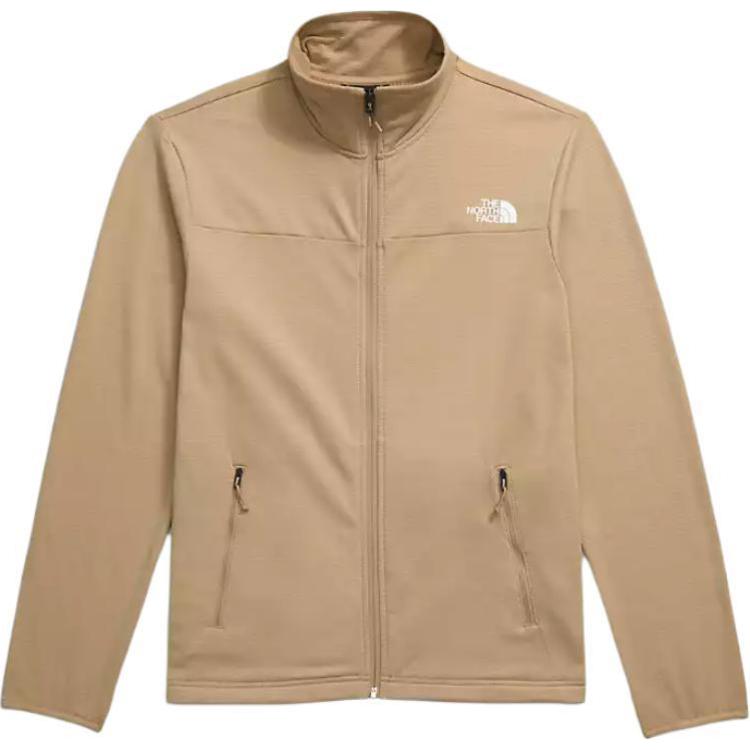 TNF Cedar Trail Grid Logo Khaki Zip-Up Jacket Men Outdoor Casual NF0A8AZF-LK5