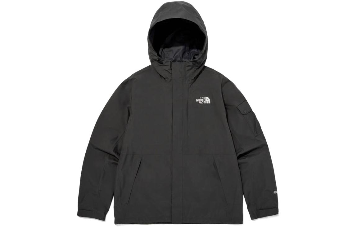 TNF Charcoal Logo Graphic Hoodie Zip-Up Loose Fit Jacket NJ2GQ02C