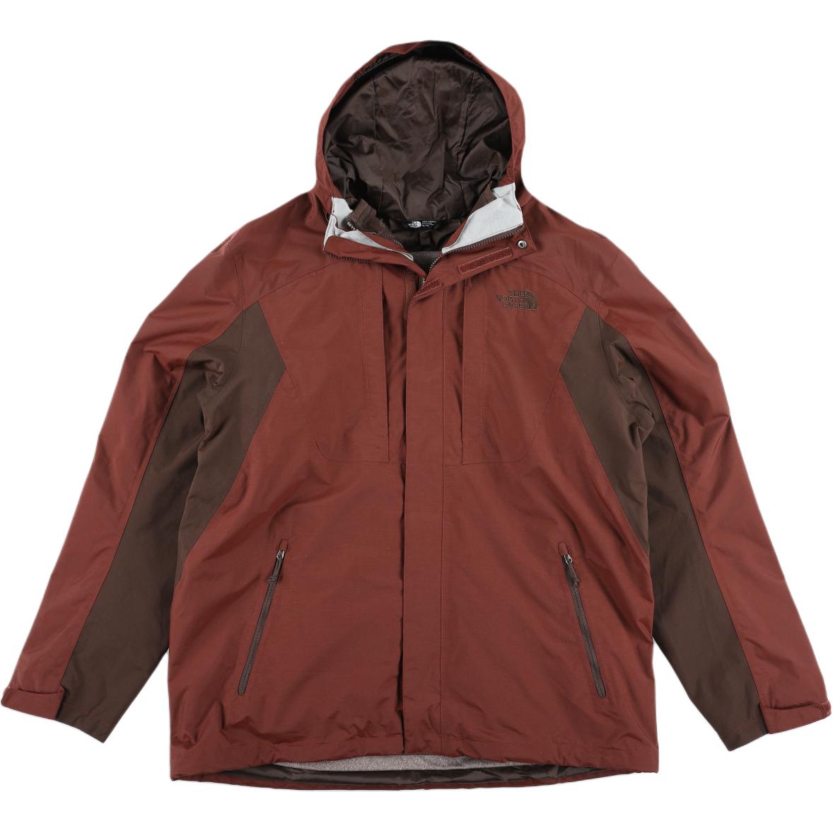 TNF Cinder Triclimate Jacket Brown Two-Tone Logo Zip-Up Hoodie NF0A2SZD-HCC