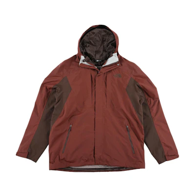 TNF Cinder Triclimate Jacket Brown Two-Tone Logo Zip-Up Hoodie NF0A2SZD-HCC