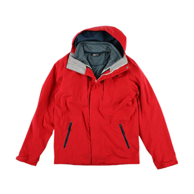 TNF Cinder Triclimate Red Hooded Logo Embroidered Jacket NF0A2SZD-682