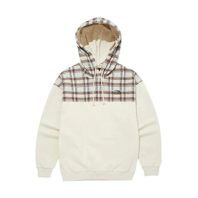 TNF City Comfort Check Hoodie Light Beige Pullover NM5PM10A