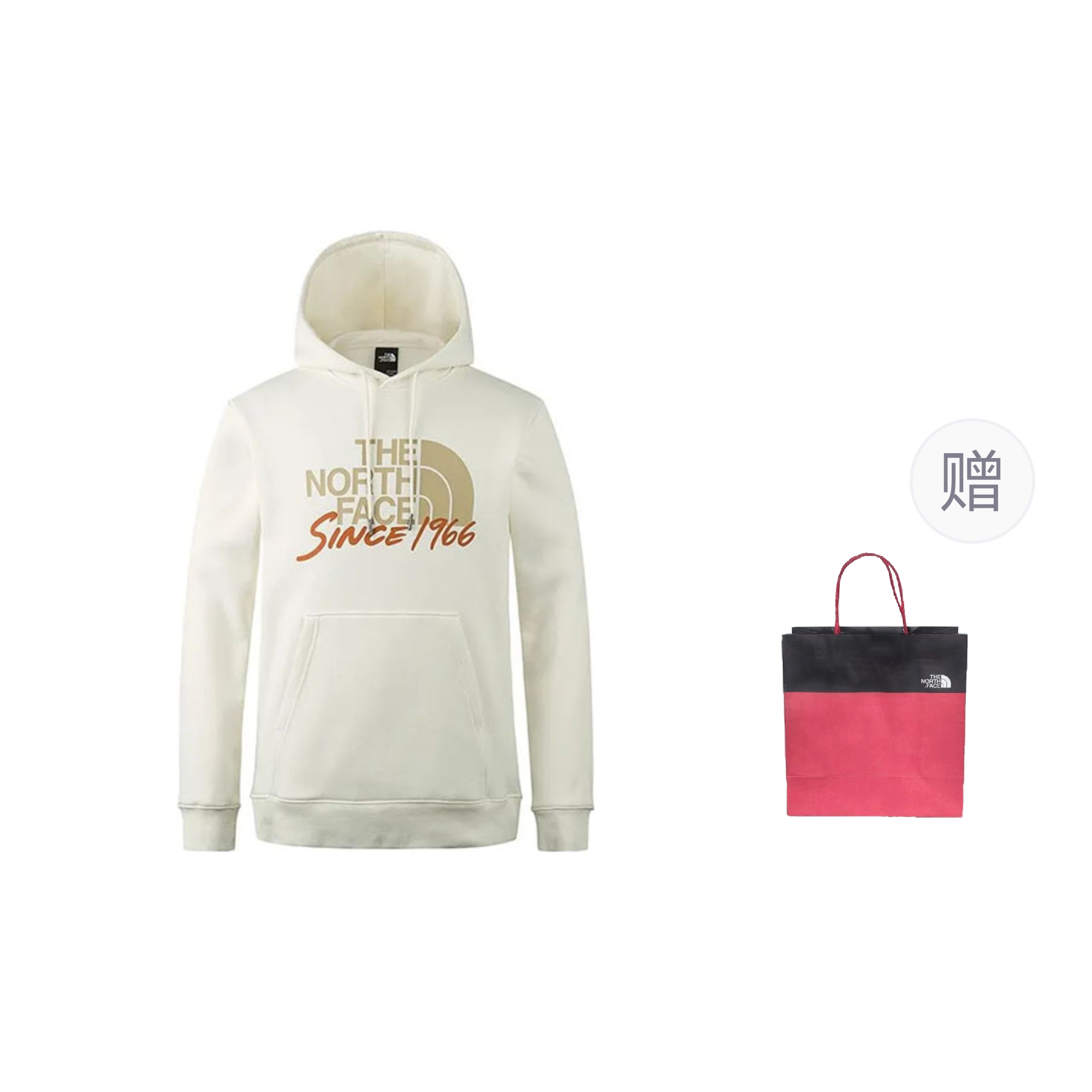 TNF City Outdoor Hoodie Retro White Pullover with Logo Print NF0A88FS-QLI 圖 2