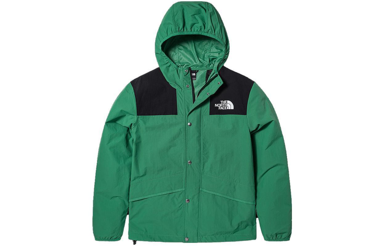 TNF City Outdoor Logo Print Colorblock Zip Hoodie Jacket Green NF0A5JYN-PK1