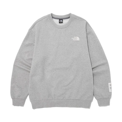 TNF Classic Logo Embroidered Crewneck Sweatshirt Unisex Grey NM5MP55C