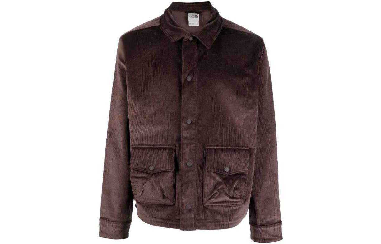 TNF Coal Brown Solid Color Zip-Up Regular Fit Jacket NF0A831P-I0I