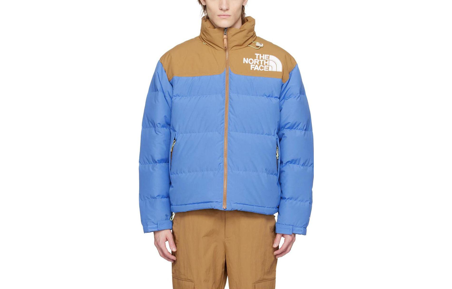 TNF Color-Block Logo Print Stand Collar Jacket - Blue NFOAZZYP-TV8