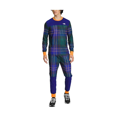 TNF Color-Block Waffle Crewneck Sweatshirt & Joggers Set - Blue NF0A833U-INX