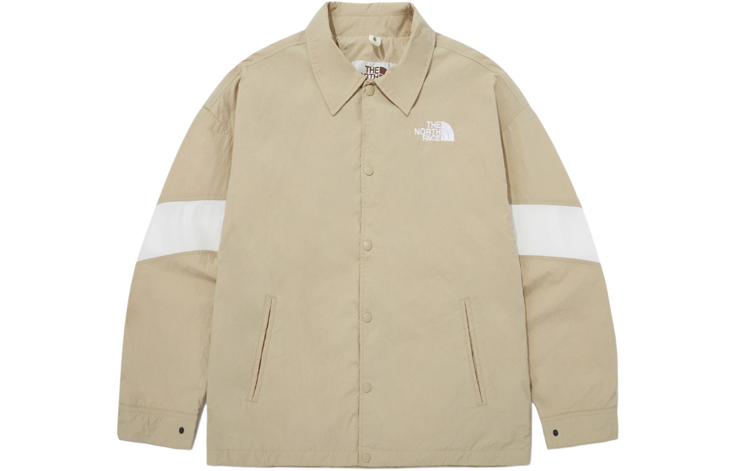 The North Face Colorblock Button-Up Shirt Jacket Beige Unisex NJ3BQ04K