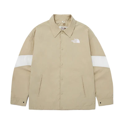 TNF Colorblock Button-Up Shirt Jacket Beige Unisex NJ3BQ04K