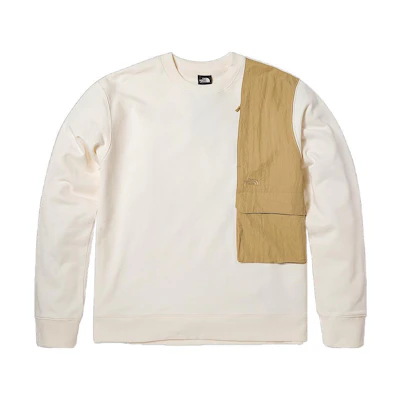 TNF Colorblock Crewneck Knit Sweatshirt Off-White NF0A7WDL-N3N