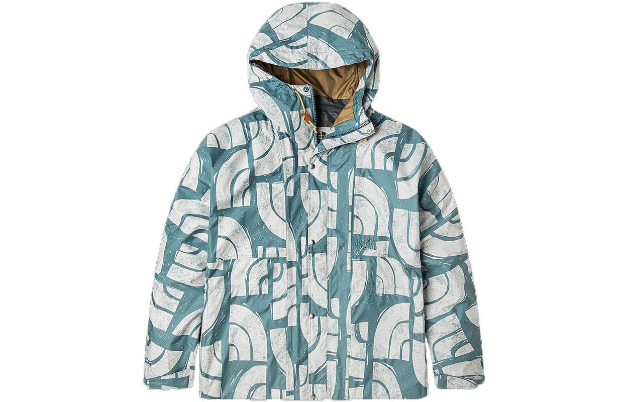 TNF Colorblock Full-Print Blue Waterproof Windproof Jacket NF0A7QEK-537