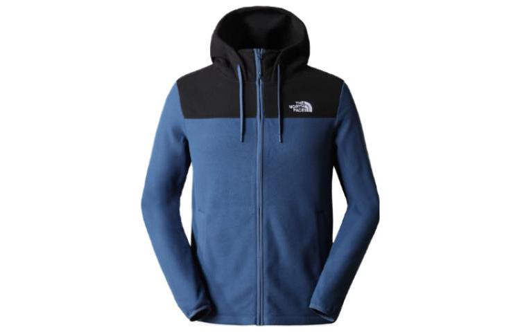 TNF Colorblock Letter Print Zip Hoodie Men’s Blue NF055AHK-MPF