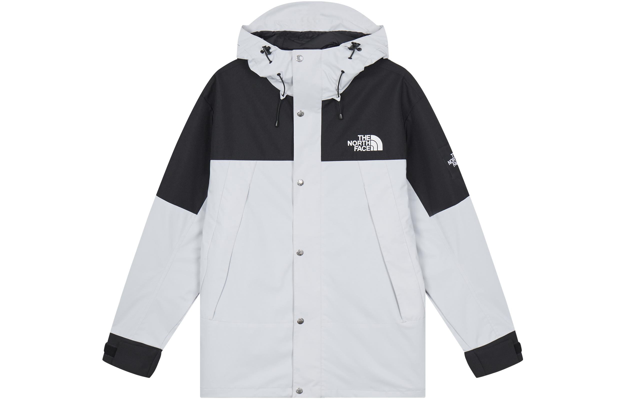 TNF Colorblock Logo Embroidered Hoodie Jacket Unisex Gray NI2HQ02K