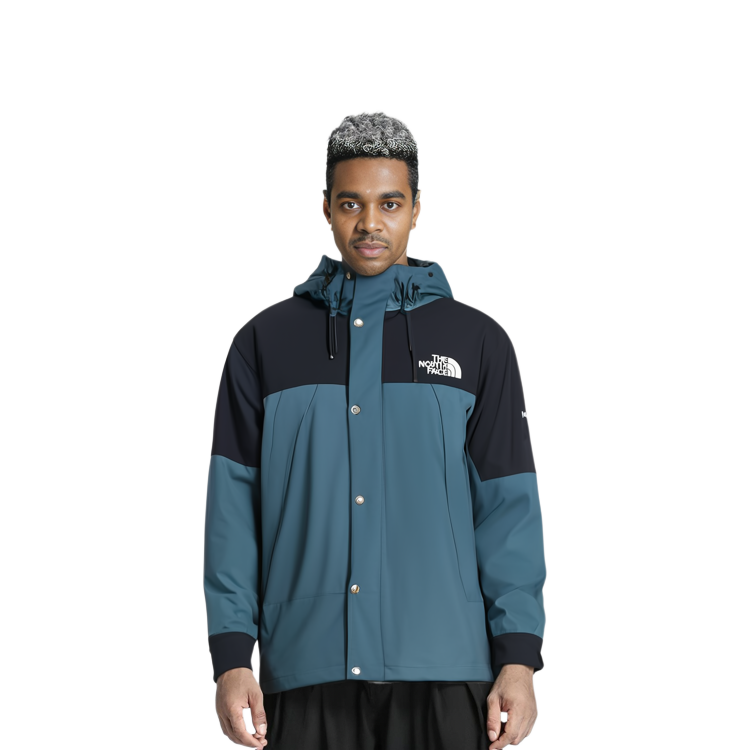 TNF Colorblock Logo Embroidered Hoodie Jacket Unisex - Navy Blue NI2HQ04N 圖 6