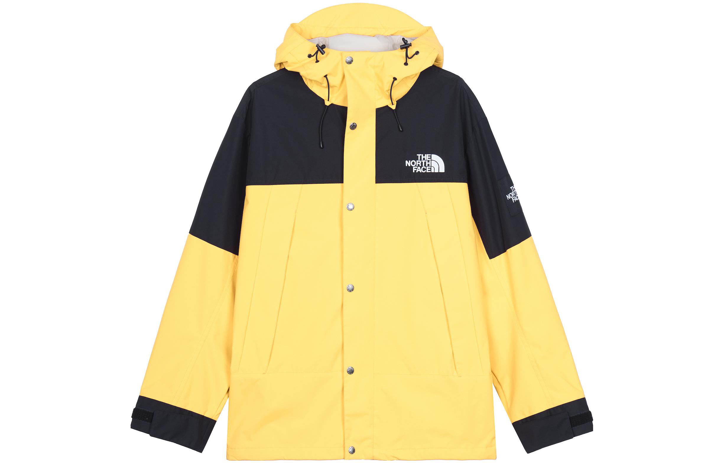 TNF Colorblock Logo Embroidered Windbreaker Hoodie Unisex Yellow NI2HQ03Q