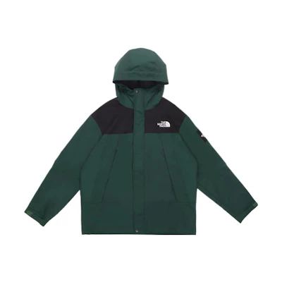 TNF Colorblock Logo Embroidered Zip Hoodie Jacket Unisex Green NI3BN50L