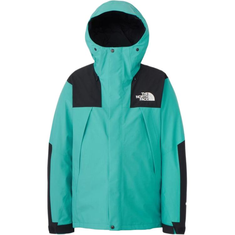 TNF Colorblock Logo Hooded Jacket for Men Blue Green NP61800OX