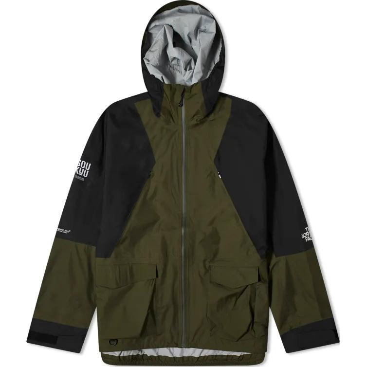TNF Colorblock Logo Hoodie Jacket Deep Green NF0A87UER-0U1