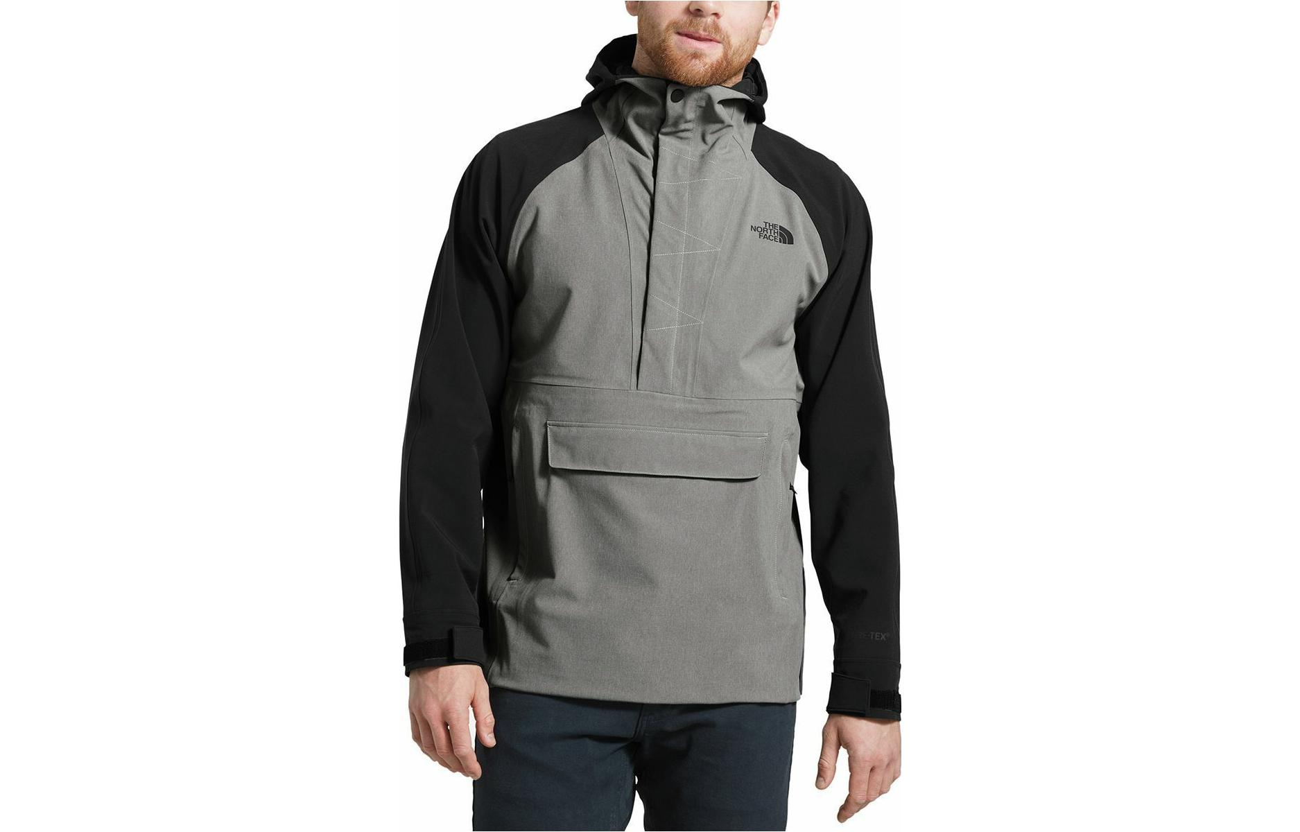 TNF Colorblock Logo Print Half-Zip Hoodie Jacket Grey NF0A3MIL-GVD