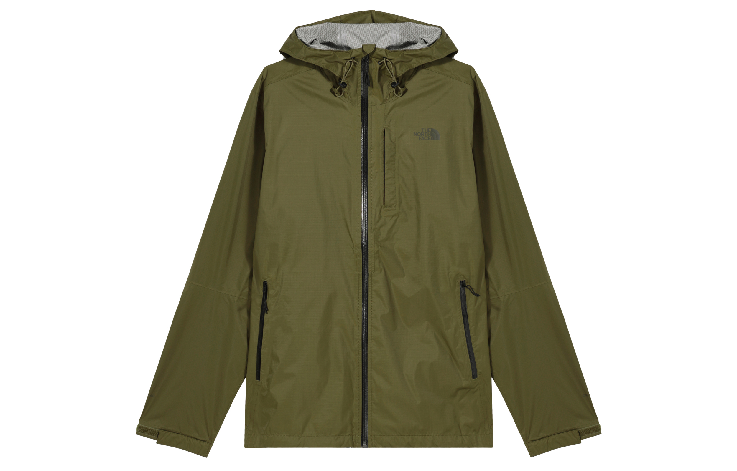 TNF Colorblock Logo Print Hooded Jacket Olive Green NF0A7QAW-37U