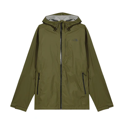 TNF Colorblock Logo Print Hooded Jacket Olive Green NF0A7QAW-37U