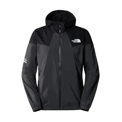 TNF Colorblock Logo Print Hoodie Jacket Asphalt Gray Black - NF0A87J2-MN8