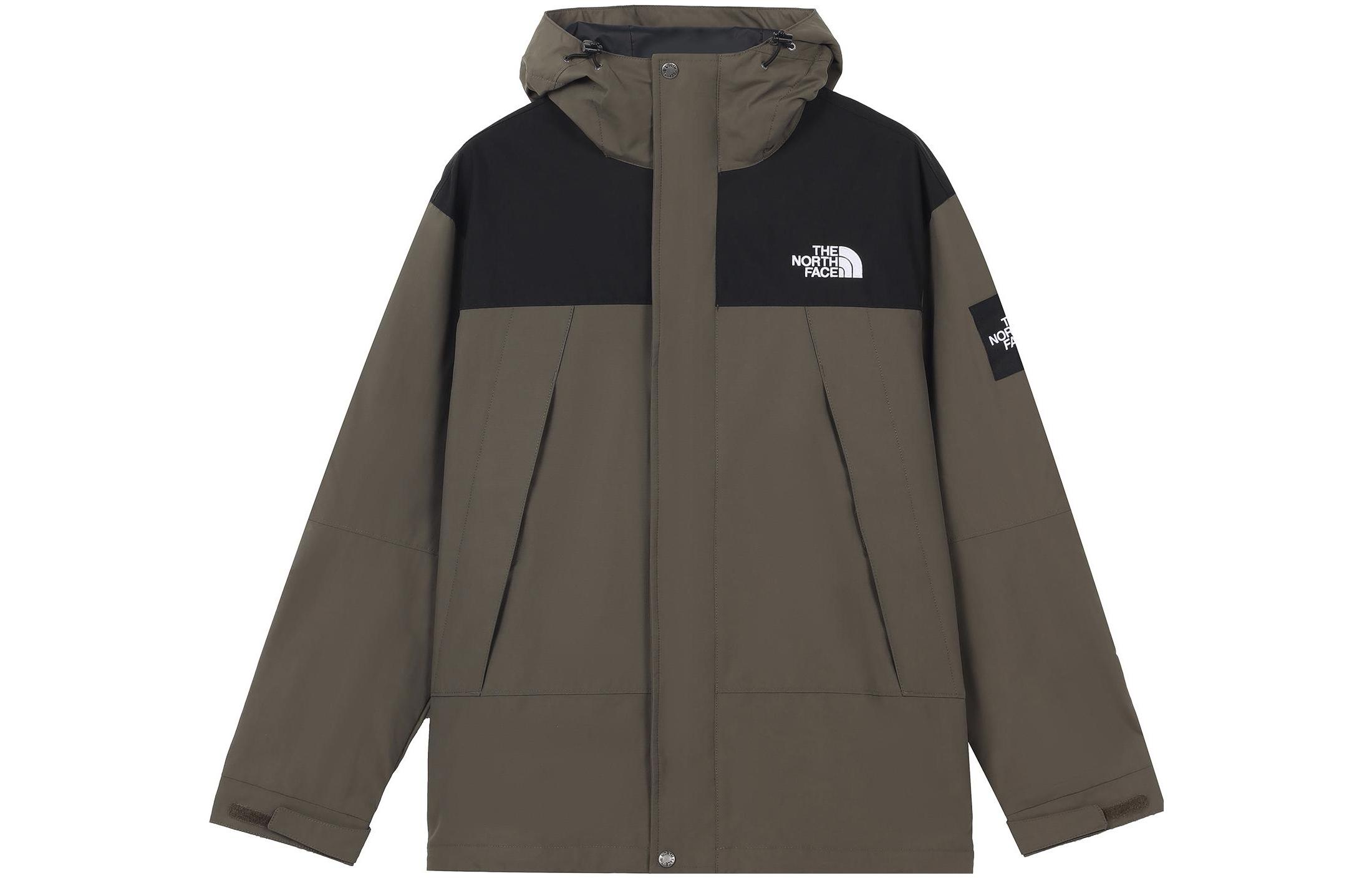 The North Face Colorblock Logo Print Hoodie Jacket Unisex Olive Green NI3BN55J