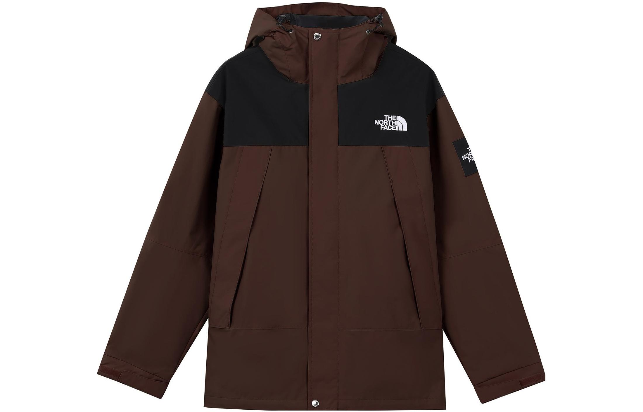 TNF Colorblock Logo Print Hoodie Jacket Unisex Maroon Red NI3BN50K 圖 2