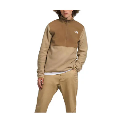 TNF Colorblock Logo Quarter-Zip Sweatshirt Brown - NF0A7ZX7-QV3