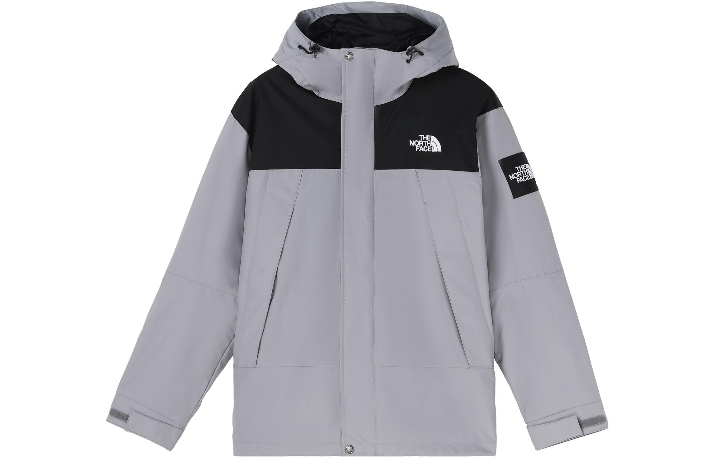 The North Face Colorblock Logo Zip Hoodie Jacket Unisex - Grey NI3BN59L