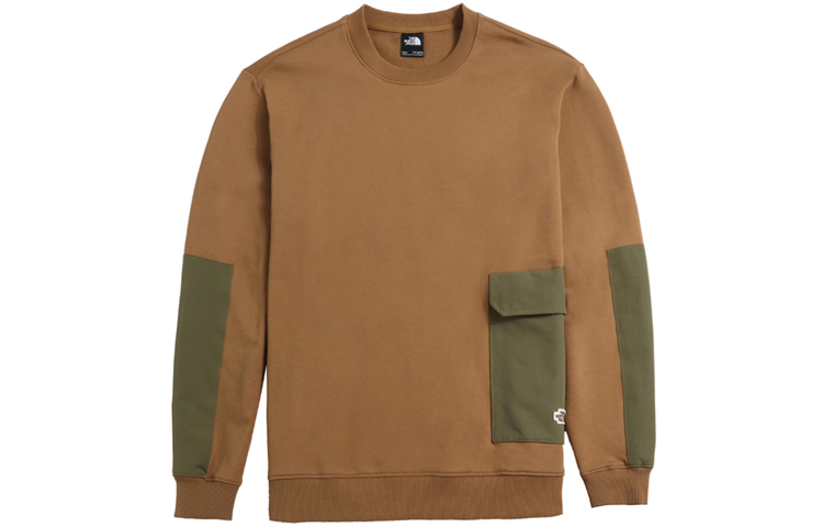 TNF Colorblock Pocket Crewneck Sweatshirt Khaki NF0A4U8Q-173