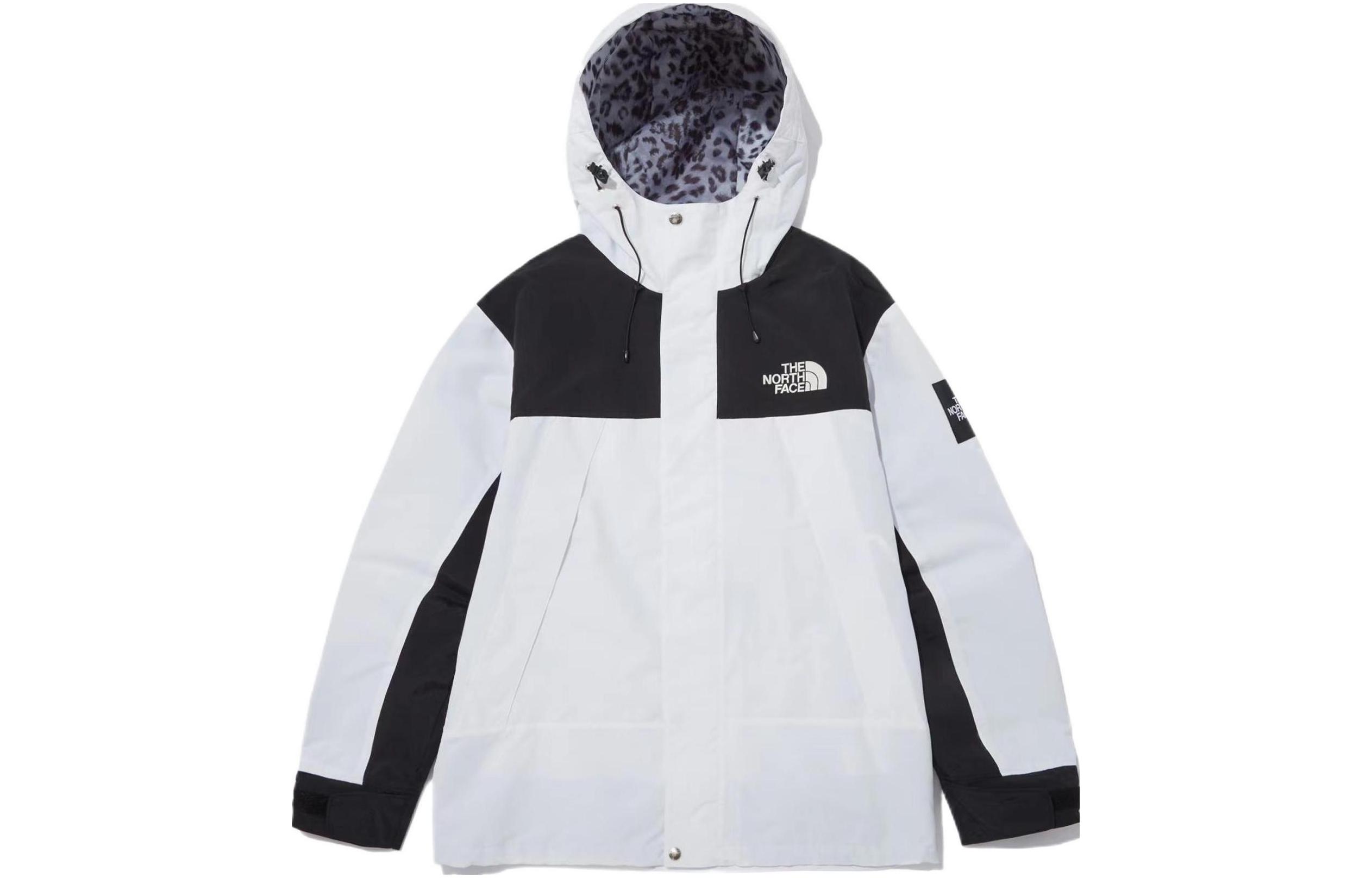 The North Face Colorblock Printed Logo Hoodie Jacket Unisex White NJ3BN53K
