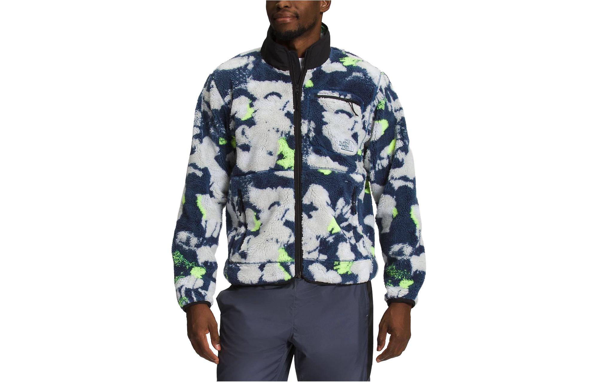 TNF Colorblock Printed Zip Jacket Navy Blue - Casual Outerwear NF0A7URL-IAW