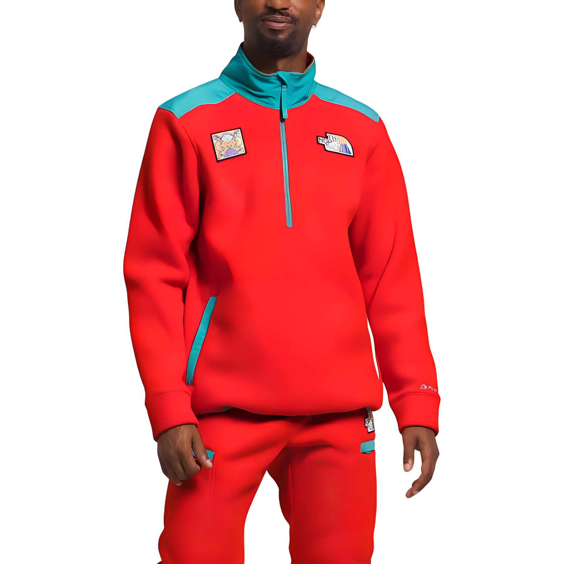 TNF Colorblock Pullover Sweatshirt Men’s Red Long Sleeve NF0A7UJ8-OW7