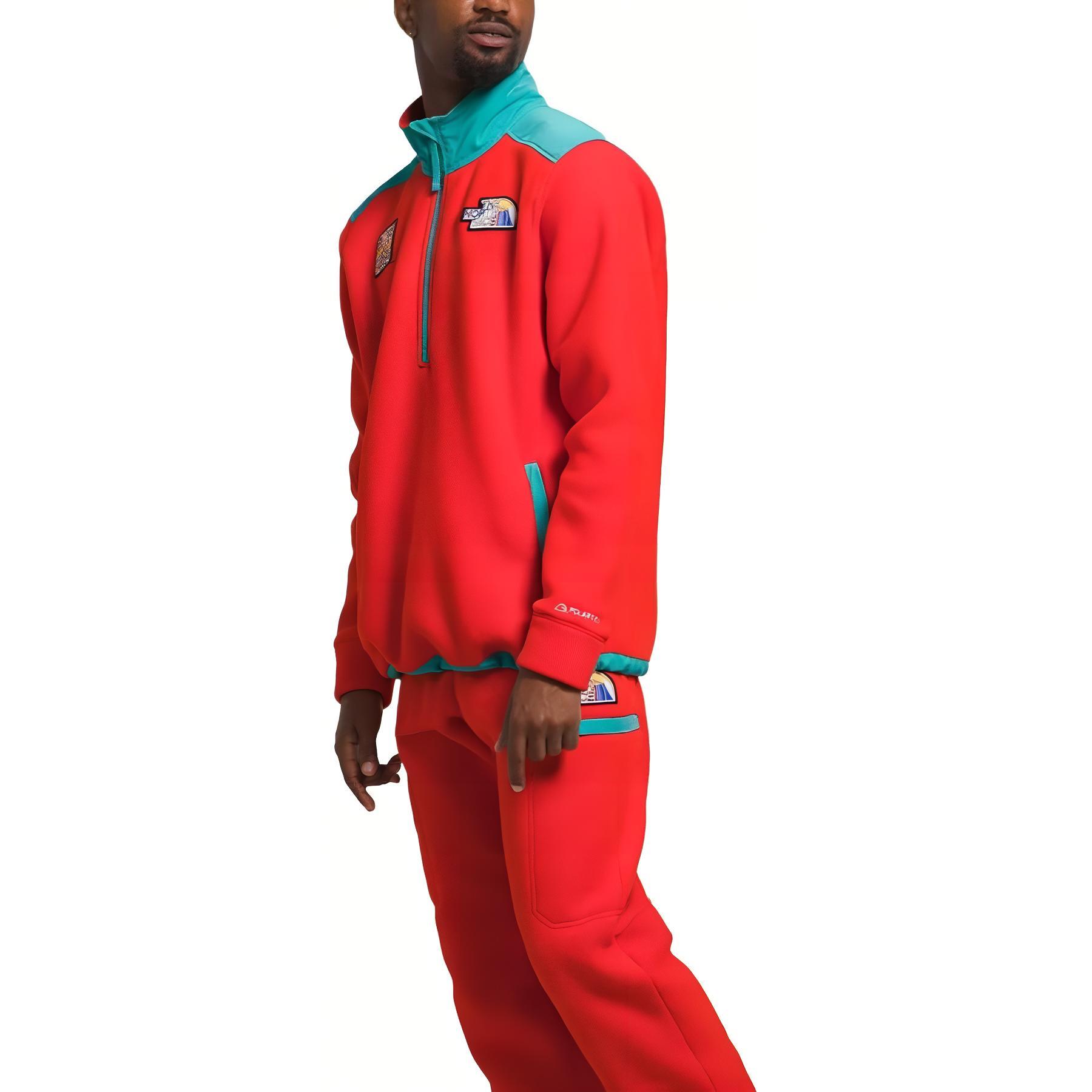 TNF Colorblock Pullover Sweatshirt Men’s Red Long Sleeve NF0A7UJ8-OW7 圖 4