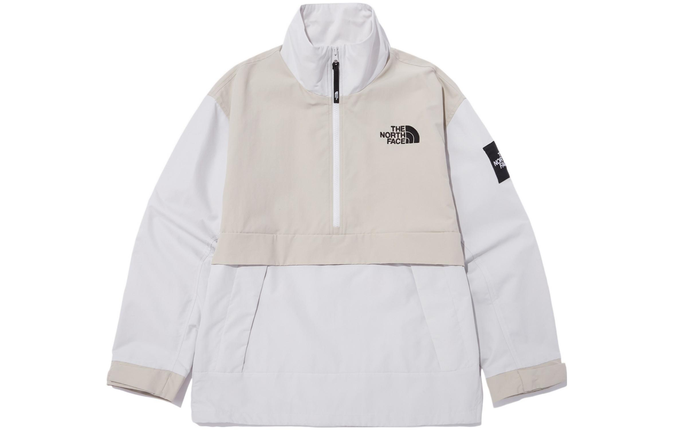 The North Face Colorblock Retro Half-Zip Logo Jacket - Cream NA3BN50L