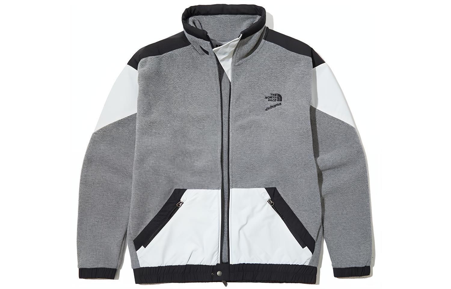 TNF Colorblock Retro High-Neck Jacket Unisex - Grey NJ4FL00A