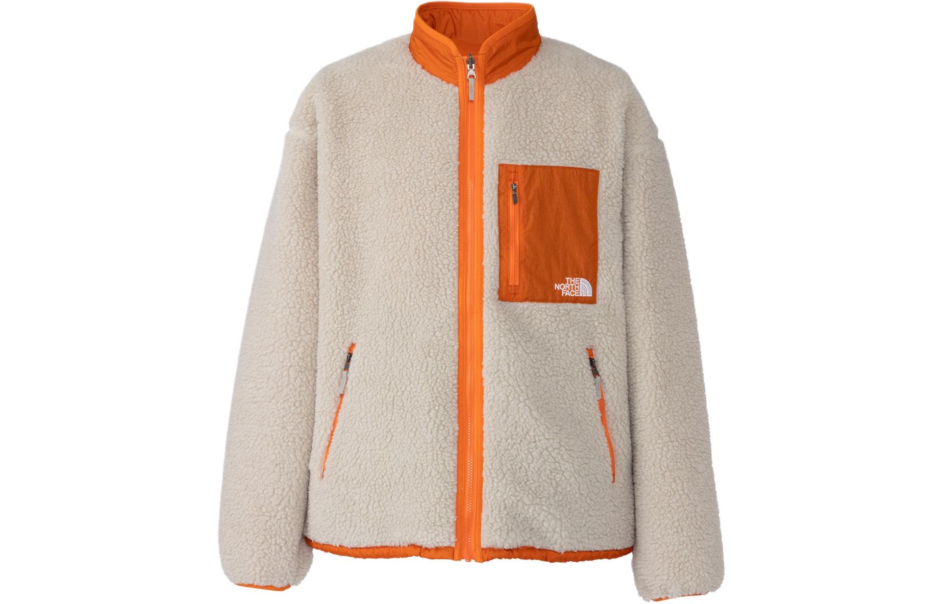 TNF Colorblock Stand Collar Oversized Jacket Beige Unisex NP72333-OM