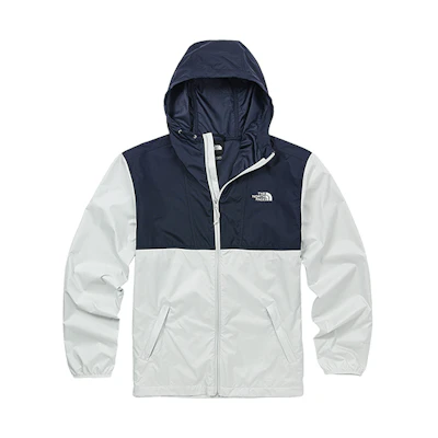 TNF Colorblock Windproof Hooded Jacket Gray Blue Lightweight NF0A7QP1-50A