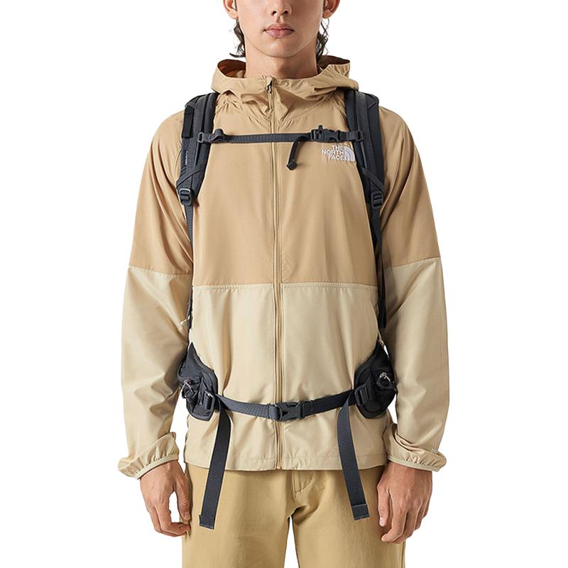 TNF Colorblock Windproof Hooded Jacket Gravel Beige NF0A81PO-QK7 圖 4