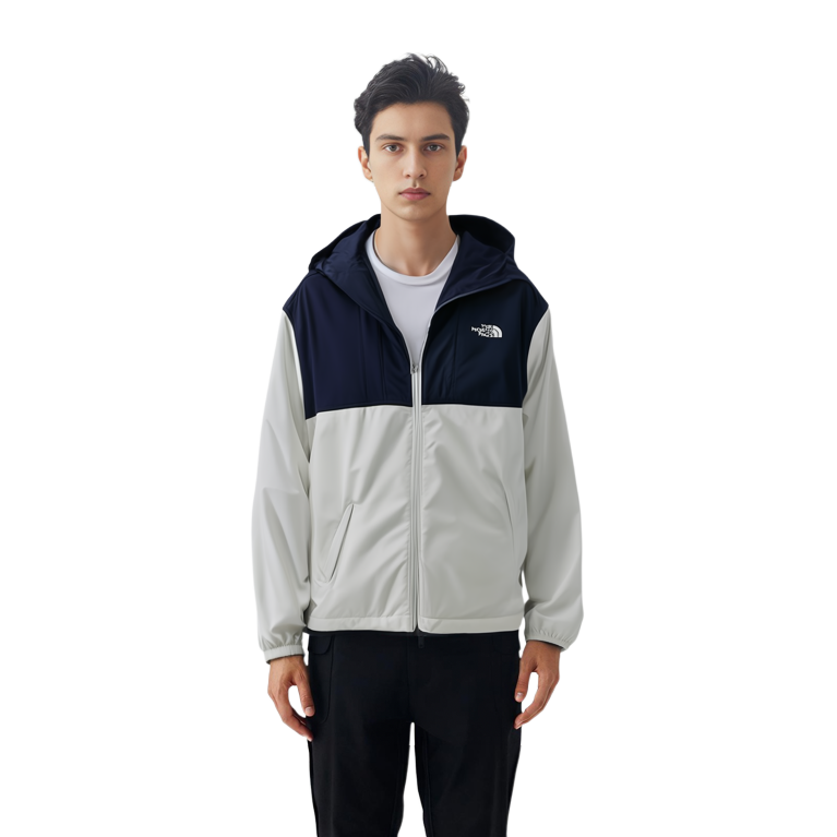 TNF Colorblock Windproof Hooded Jacket Gray Blue Lightweight NF0A7QP1-50A 圖 8