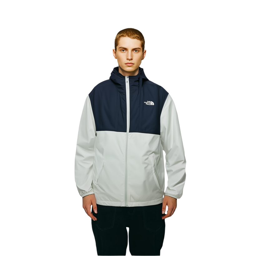 TNF Colorblock Windproof Hooded Jacket Gray Blue Lightweight NF0A7QP1-50A 圖 10
