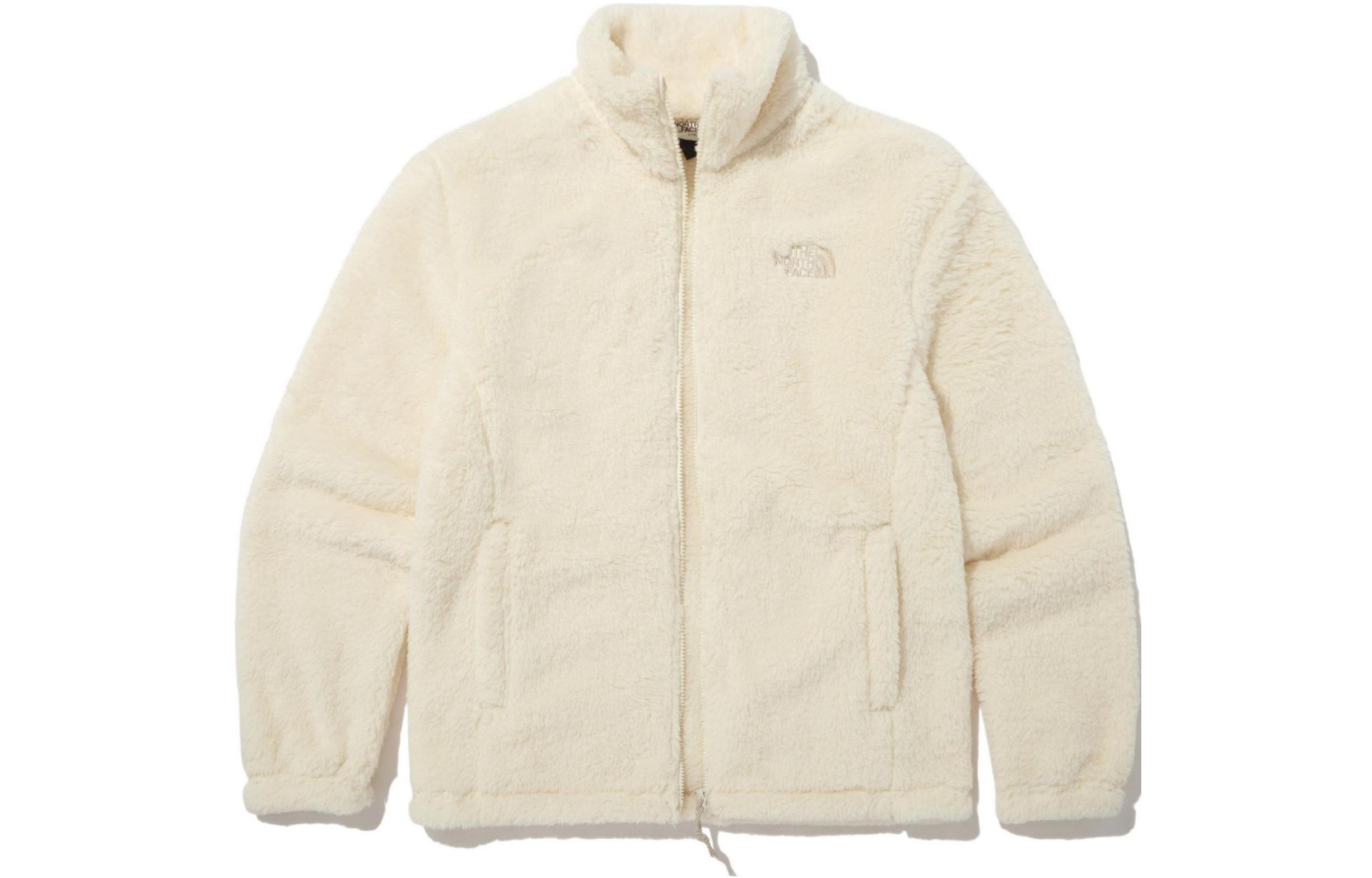 The North Face Comfy Solid Fleece Zip Collar Jacket White NJ4FN55L