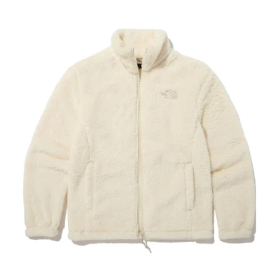 TNF Comfy Solid Fleece Zip Collar Jacket White NJ4FN55L